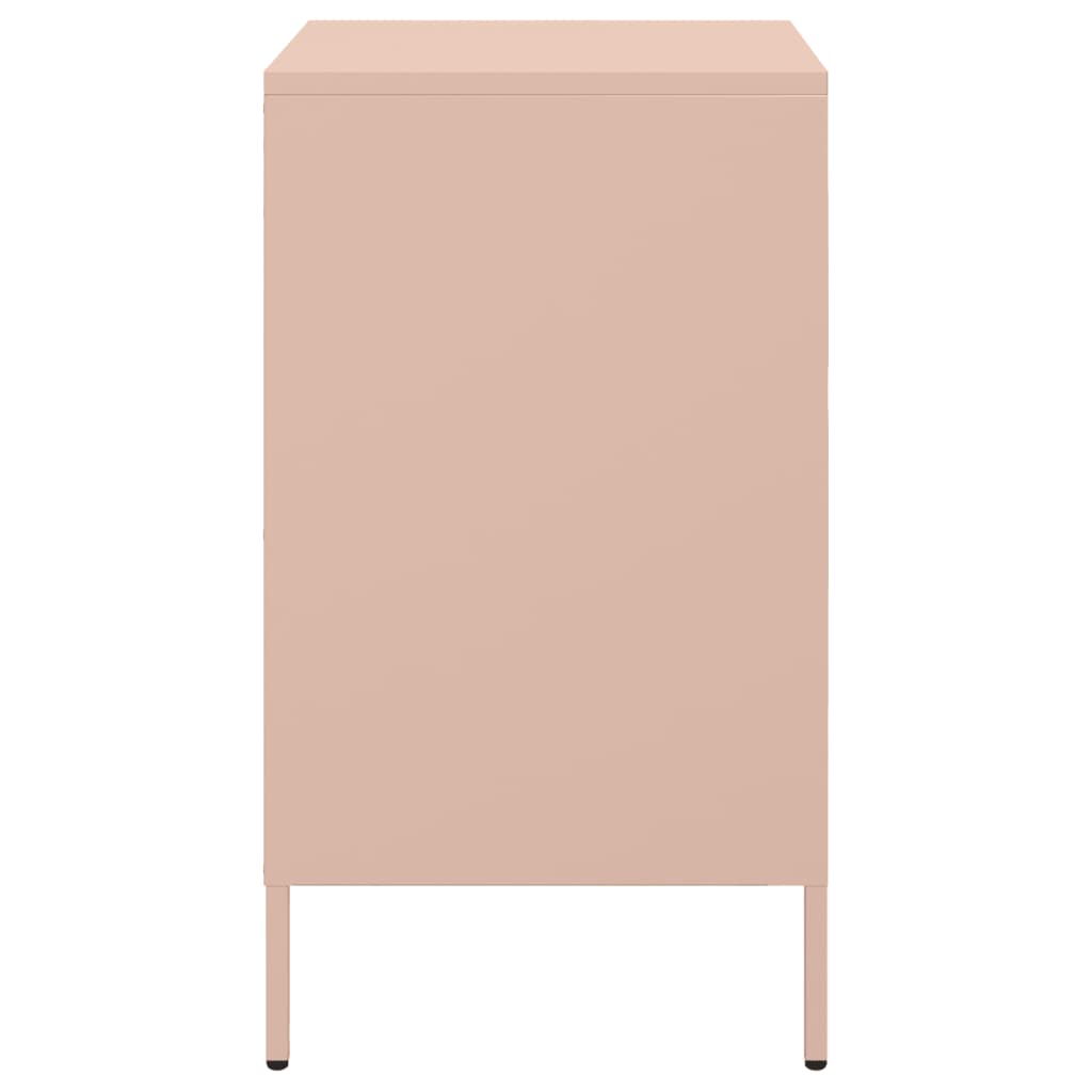 Bedside Cabinet Pink 36x39x68 cm Steel