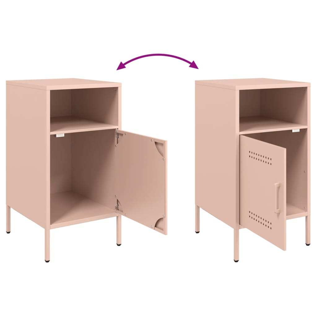 Bedside Cabinet Pink 36x39x68 cm Steel