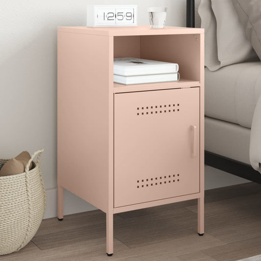 Bedside Cabinet Pink 36x39x68 cm Steel