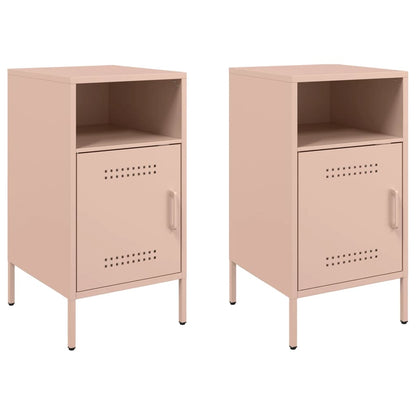 Bedside Cabinets 2 pcs Pink 36x39x68 cm Steel