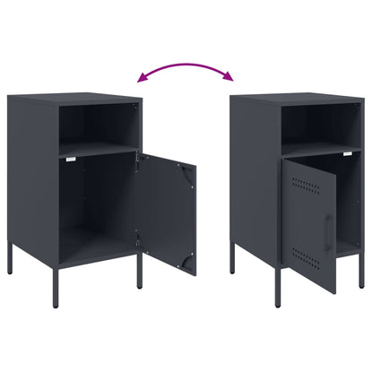 Bedside Cabinets 2 pcs Anthracite 36x39x68 cm Steel