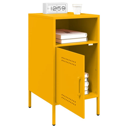 Bedside Cabinet Mustard Yellow 36x39x68 cm Steel