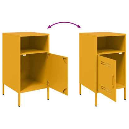 Bedside Cabinet Mustard Yellow 36x39x68 cm Steel