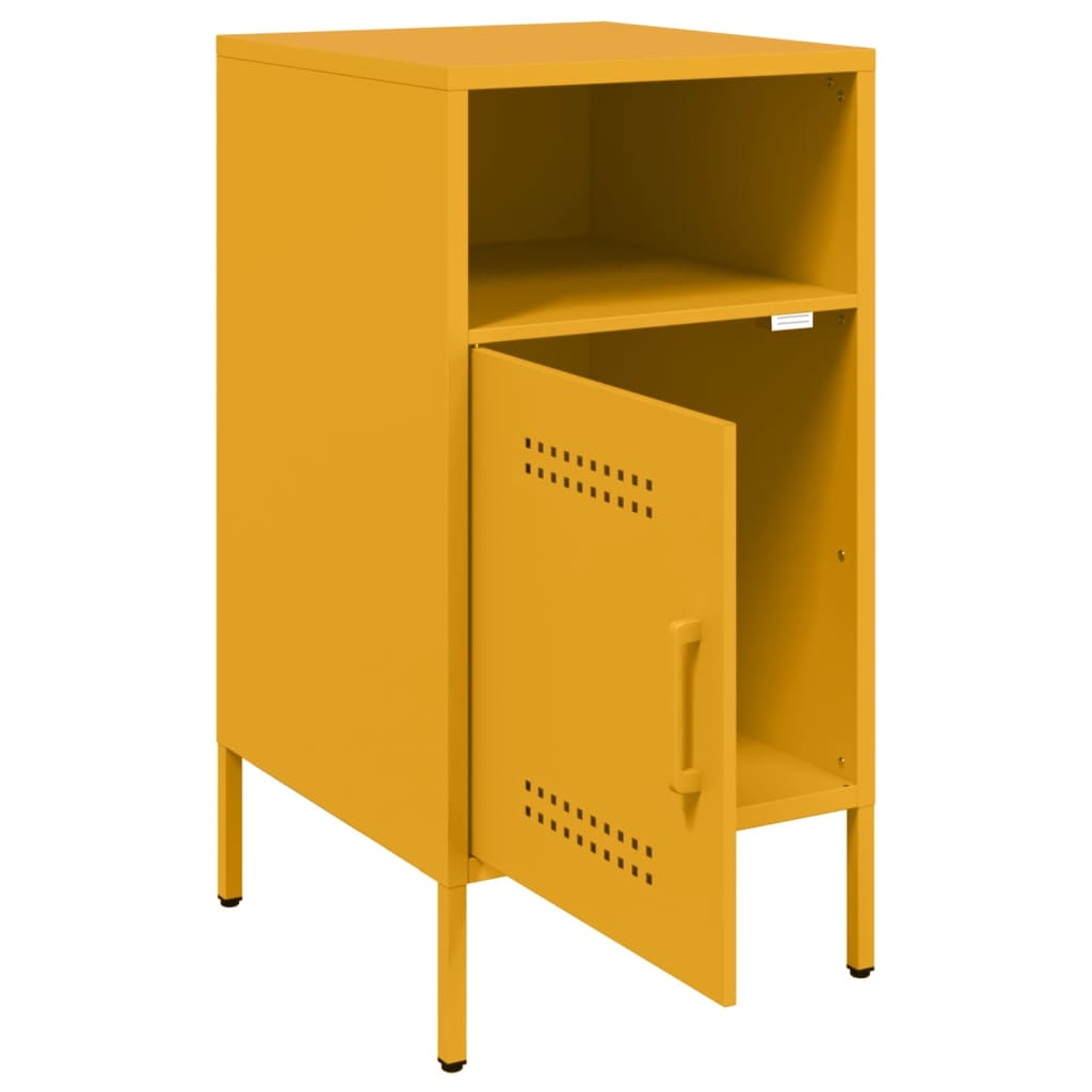 Bedside Cabinet Mustard Yellow 36x39x68 cm Steel