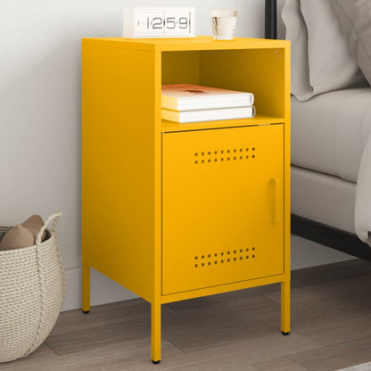 Bedside Cabinet Mustard Yellow 36x39x68 cm Steel