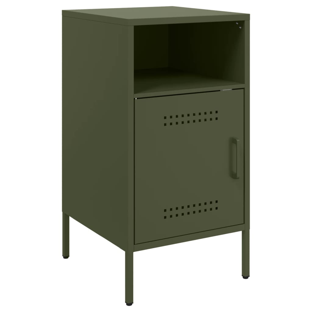 Bedside Cabinet Olive Green 36x39x68 cm Steel