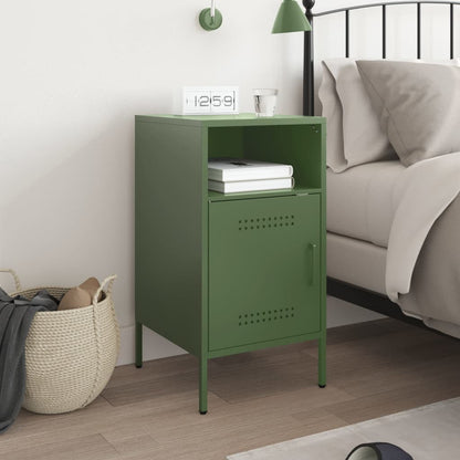 Bedside Cabinet Olive Green 36x39x68 cm Steel