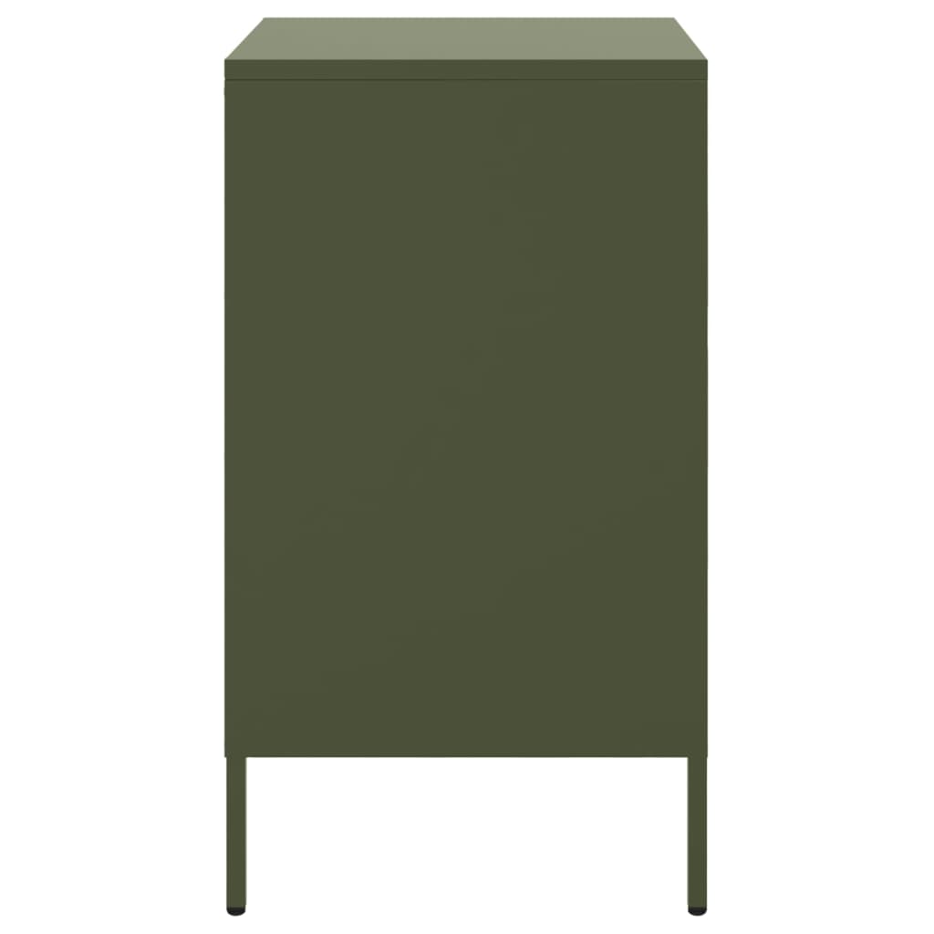 Bedside Cabinet Olive Green 36x39x68 cm Steel