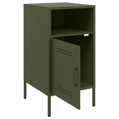 Bedside Cabinet Olive Green 36x39x68 cm Steel