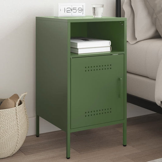 Bedside Cabinet Olive Green 36x39x68 cm Steel