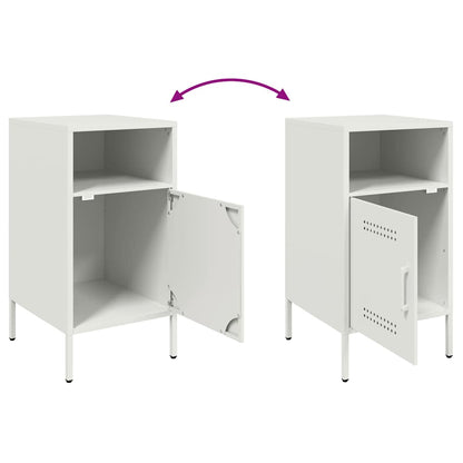 Bedside Cabinets 2 pcs White 36x39x68 cm Steel