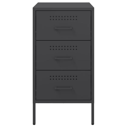 Bedside Cabinets 2 pcs Black 36x39x68 cm Steel