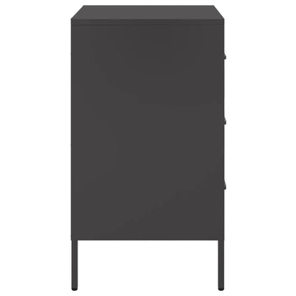 Bedside Cabinets 2 pcs Black 36x39x68 cm Steel