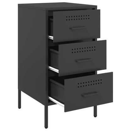 Bedside Cabinets 2 pcs Black 36x39x68 cm Steel