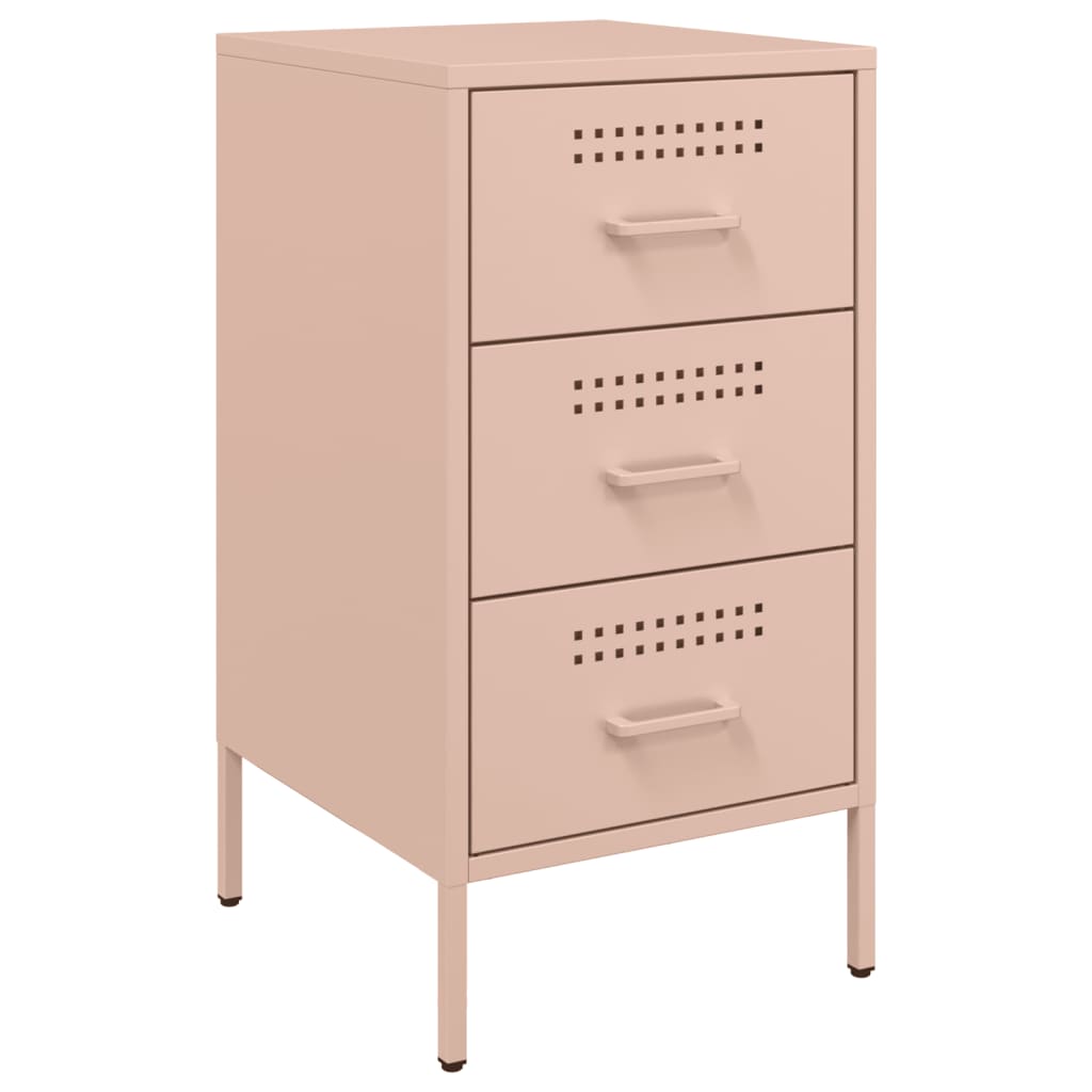 Bedside Cabinet Pink 36x39x68 cm Steel