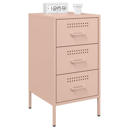 Bedside Cabinet Pink 36x39x68 cm Steel