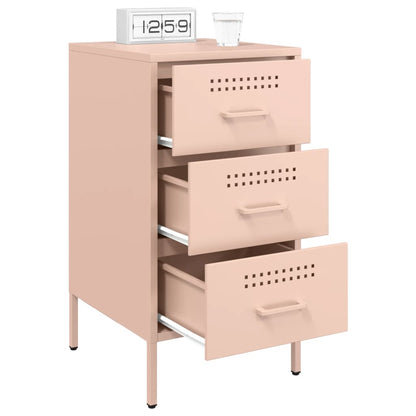 Bedside Cabinet Pink 36x39x68 cm Steel