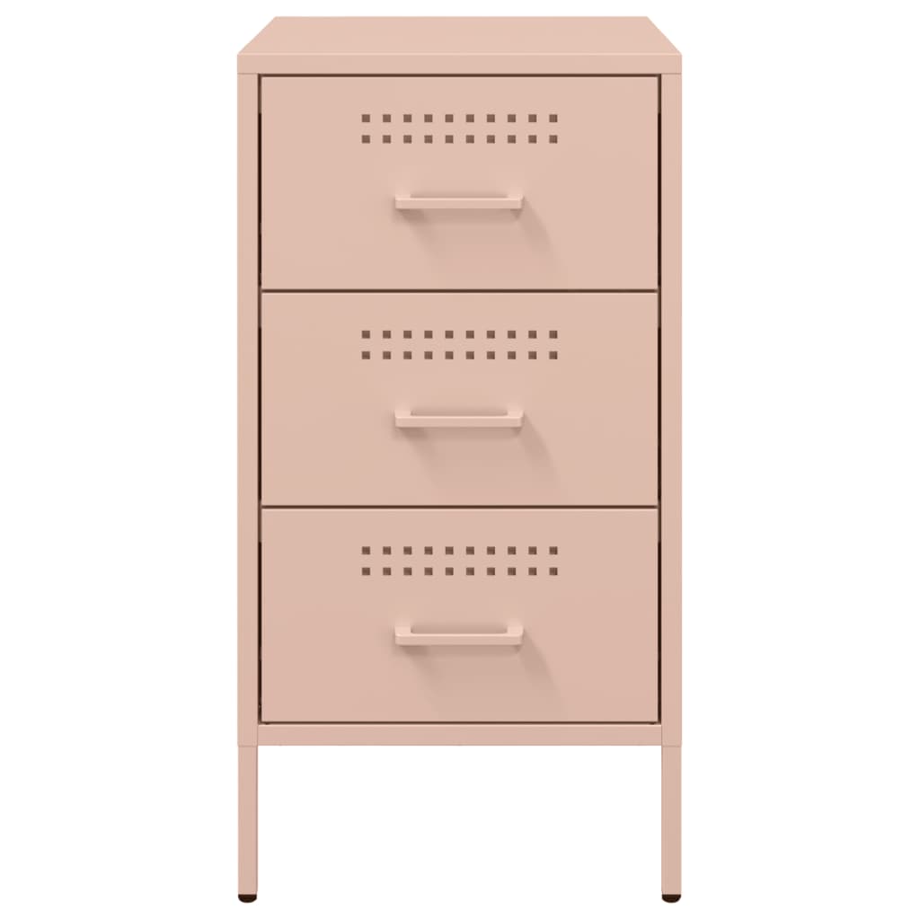 Bedside Cabinet Pink 36x39x68 cm Steel