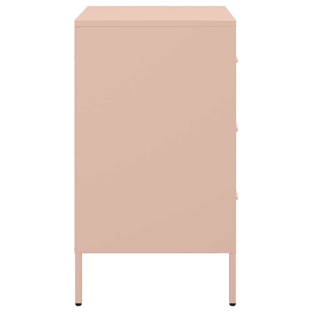 Bedside Cabinet Pink 36x39x68 cm Steel