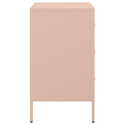 Bedside Cabinet Pink 36x39x68 cm Steel