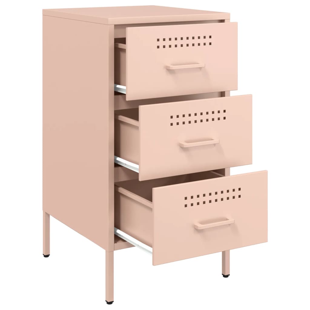 Bedside Cabinet Pink 36x39x68 cm Steel