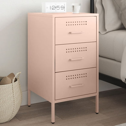 Bedside Cabinet Pink 36x39x68 cm Steel