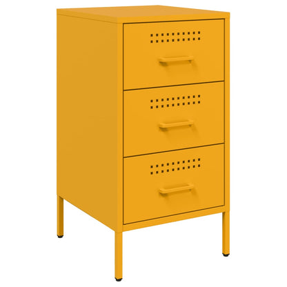 Bedside Cabinet Mustard Yellow 36x39x68 cm Steel