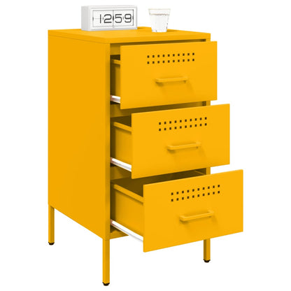 Bedside Cabinet Mustard Yellow 36x39x68 cm Steel