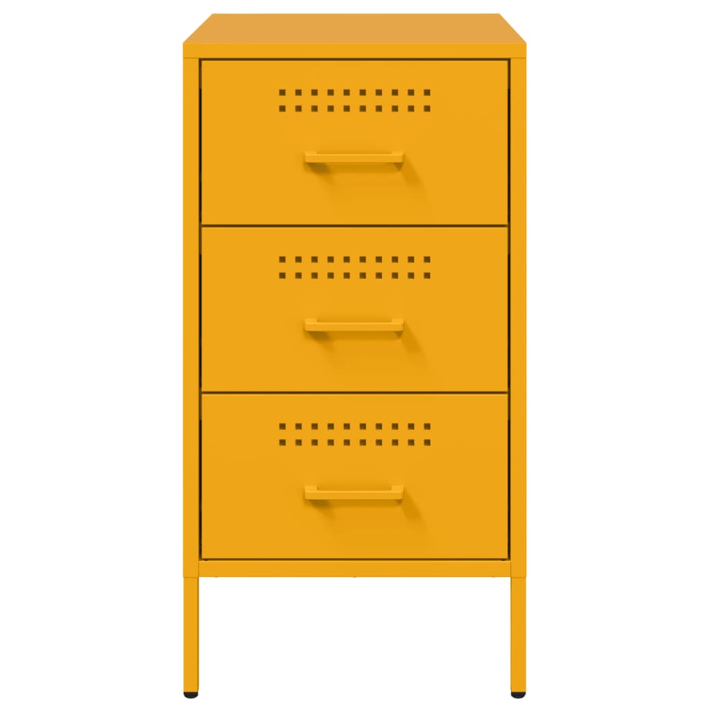 Bedside Cabinet Mustard Yellow 36x39x68 cm Steel