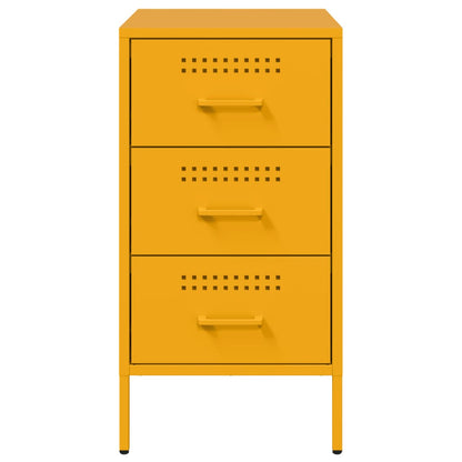 Bedside Cabinet Mustard Yellow 36x39x68 cm Steel