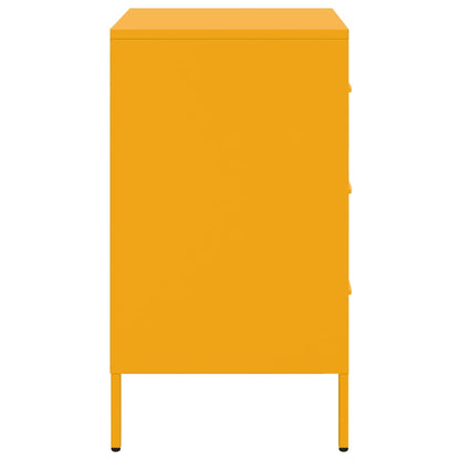 Bedside Cabinet Mustard Yellow 36x39x68 cm Steel