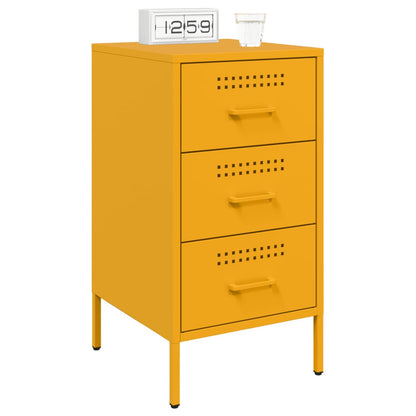 Bedside Cabinets 2 pcs Mustard Yellow 36x39x68 cm Steel