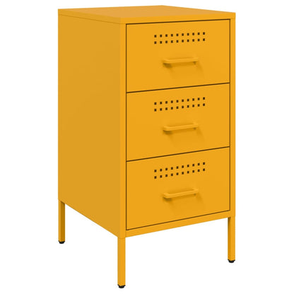 Bedside Cabinets 2 pcs Mustard Yellow 36x39x68 cm Steel