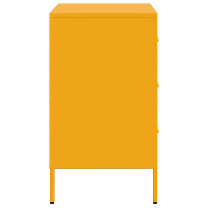 Bedside Cabinets 2 pcs Mustard Yellow 36x39x68 cm Steel