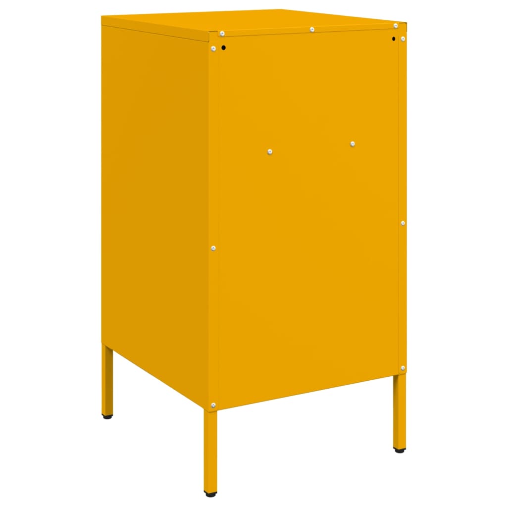 Bedside Cabinets 2 pcs Mustard Yellow 36x39x68 cm Steel