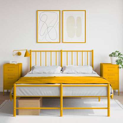 Bedside Cabinets 2 pcs Mustard Yellow 36x39x68 cm Steel