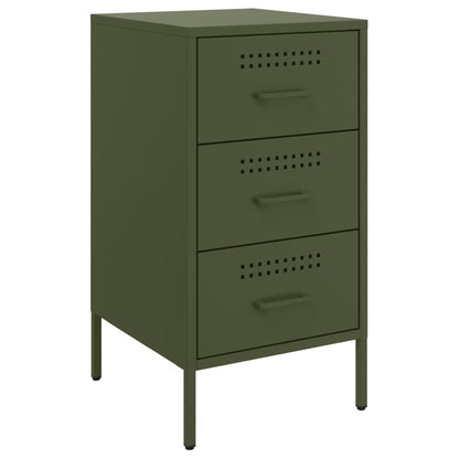 Bedside Cabinet Olive Green 36x39x68 cm Steel