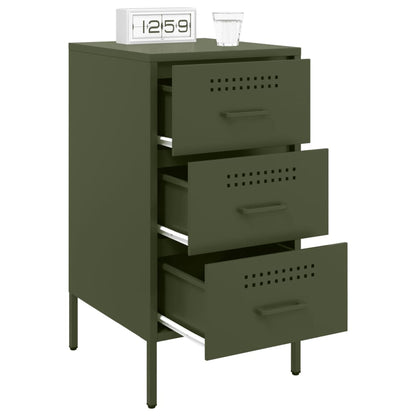 Bedside Cabinet Olive Green 36x39x68 cm Steel