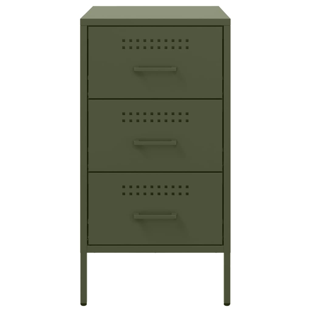 Bedside Cabinet Olive Green 36x39x68 cm Steel