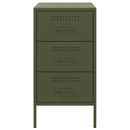 Bedside Cabinet Olive Green 36x39x68 cm Steel