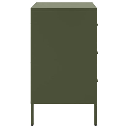 Bedside Cabinet Olive Green 36x39x68 cm Steel