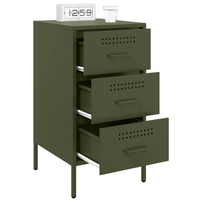 Bedside Cabinets 2 pcs Olive Green 36x39x68 cm Steel