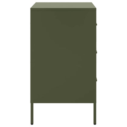 Bedside Cabinets 2 pcs Olive Green 36x39x68 cm Steel