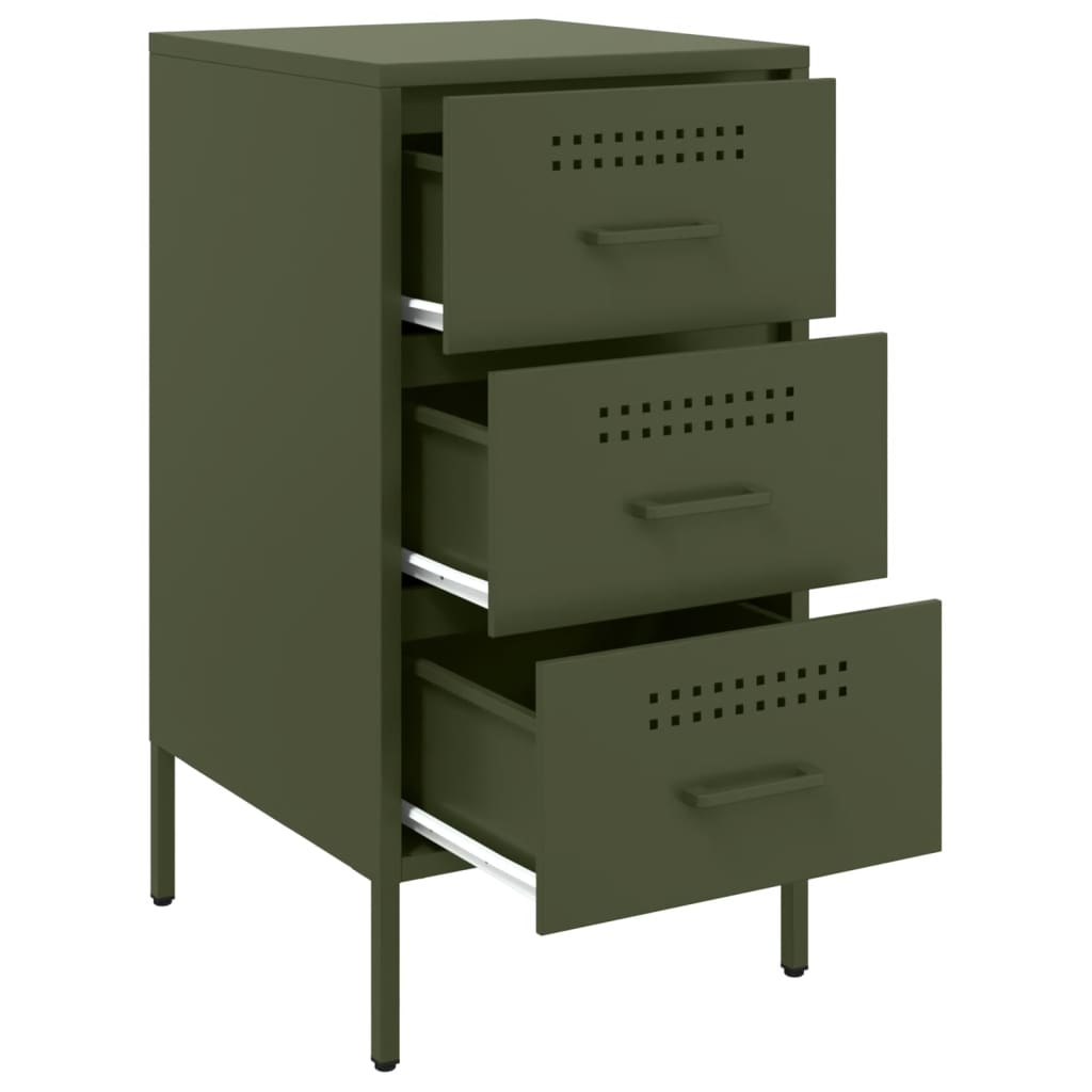 Bedside Cabinets 2 pcs Olive Green 36x39x68 cm Steel