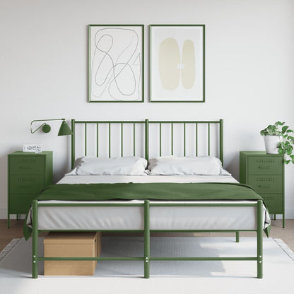 Bedside Cabinets 2 pcs Olive Green 36x39x68 cm Steel