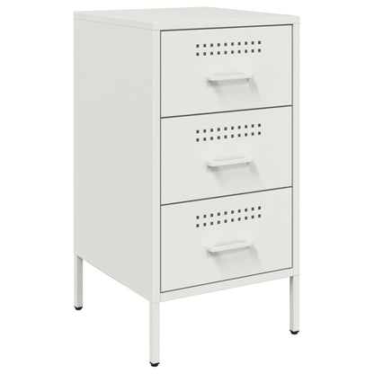 Bedside Cabinet White 36x39x68 cm Steel