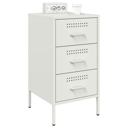 Bedside Cabinet White 36x39x68 cm Steel