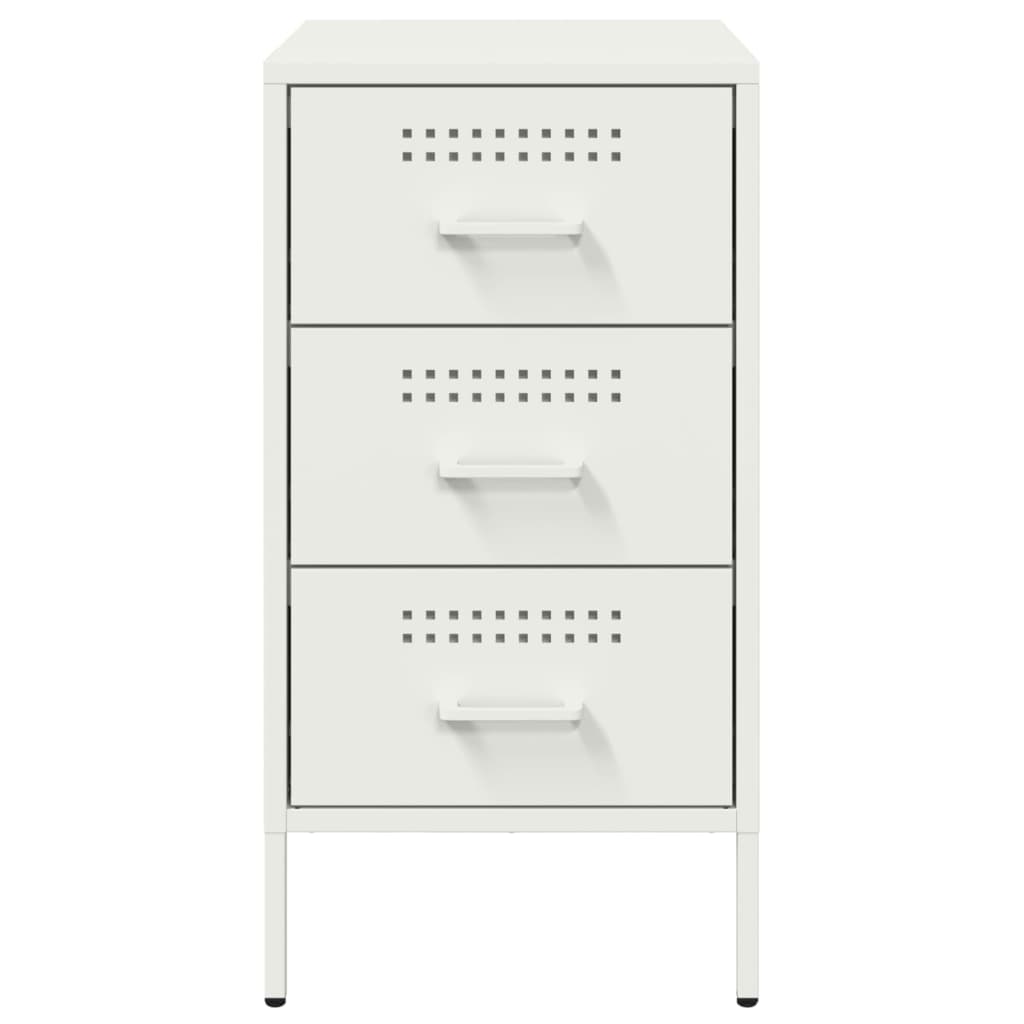 Bedside Cabinet White 36x39x68 cm Steel