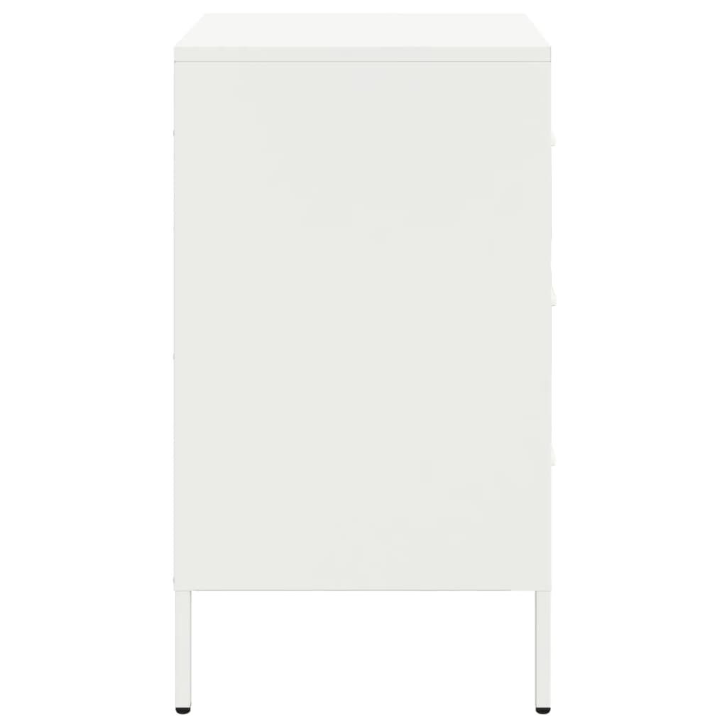 Bedside Cabinet White 36x39x68 cm Steel