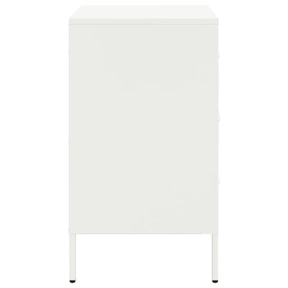 Bedside Cabinet White 36x39x68 cm Steel